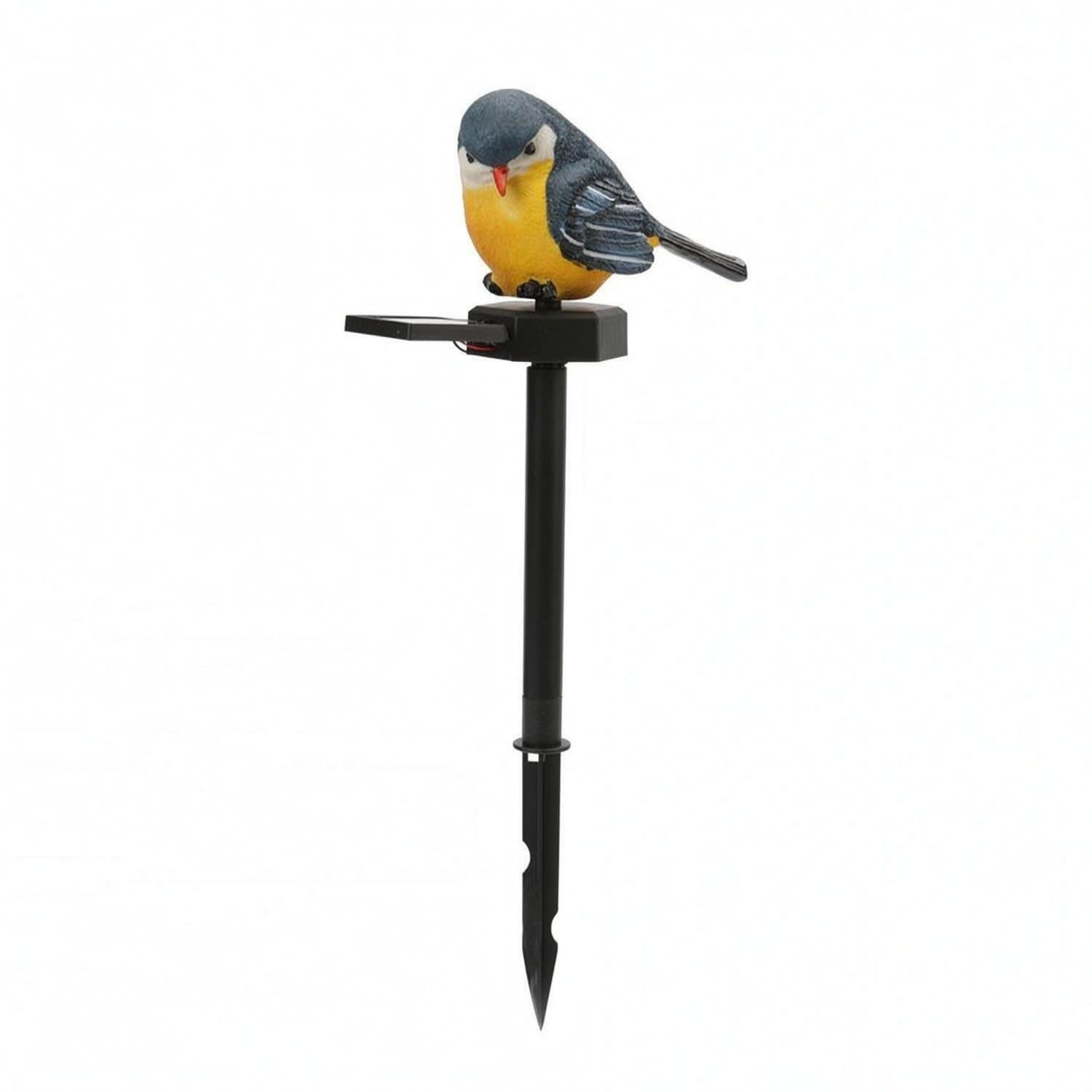 Black Stem Solar Garden Stake Light Auto on at Night Resin Decorative Stake Light LED Yard Decoration Waterproof, Blue Bird-image-1