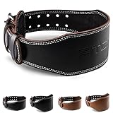 Fitgriff® Klassischer Gewichthebergürtel - 100% Leder - für Damen und Herren - Gürtel für Bodybuilding, Krafttraining, Gewichtheben - Leather Weightlifting Belt (L, Black (4 inch))