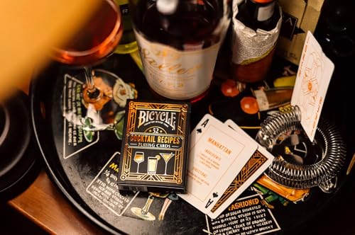 Image of Bicycle Cocktail Playing Cards, Includes 52 Cocktail Recipes Featuring Old Fashioned, Margarita, Moscow Mule, Daiquiri, and Mojito Cocktail Recipes, 1 Deck