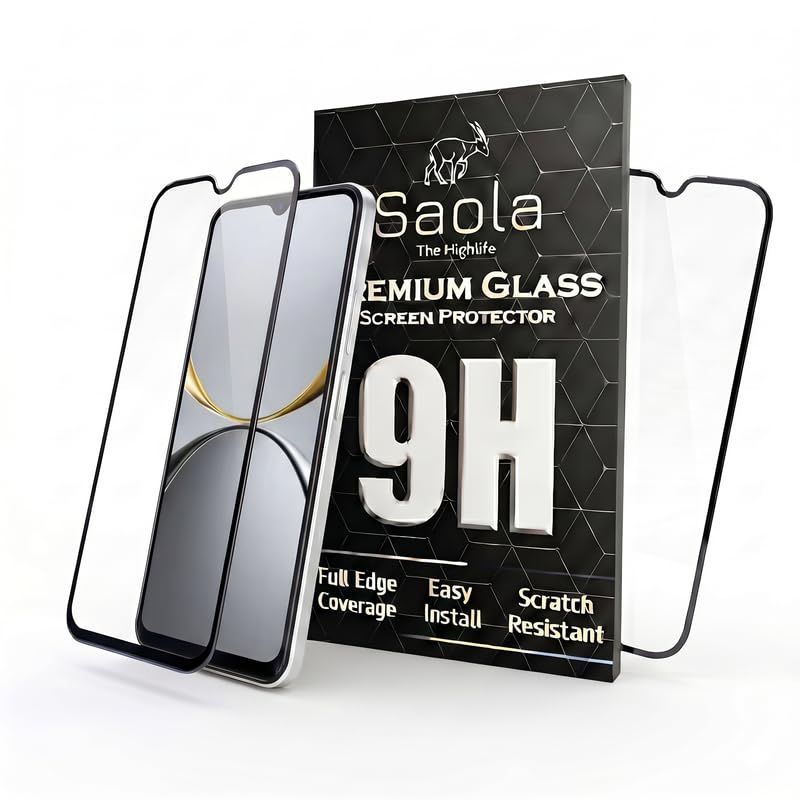 Image of Saola HD+ Oleophobic Tempered Glass For Lava yuva star 3 (Pack Of 2) with Hassle-less Installation Kit. Full screen Coverage. 6.75 inch