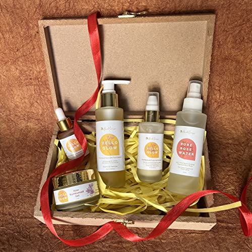 Herbsense Eco-friendly Skin Care Products Combo Gift Set Box- Gift of Nature & Fine Beauty | 5-IN-1 Plant Based Natural Skin Care Products Pure Rose Water Toner , Aloe Kumkumadi Gel, Kumkumadi Oil, Face Cleanser and Face Gel Serum | Sustainable & Zero Waste Gifting Herbsense Eco-friendly Skin Care Products Combo Gift Set Box- Gift of Nature & Fine Beauty | 5-IN-1 Plant Based Natural Skin Care Products Pure Rose Water Toner , Aloe Kumkumadi Gel, Kumkumadi Oil, Face Cleanser and Face Gel Serum | Sustainable & Zero Waste Gifting