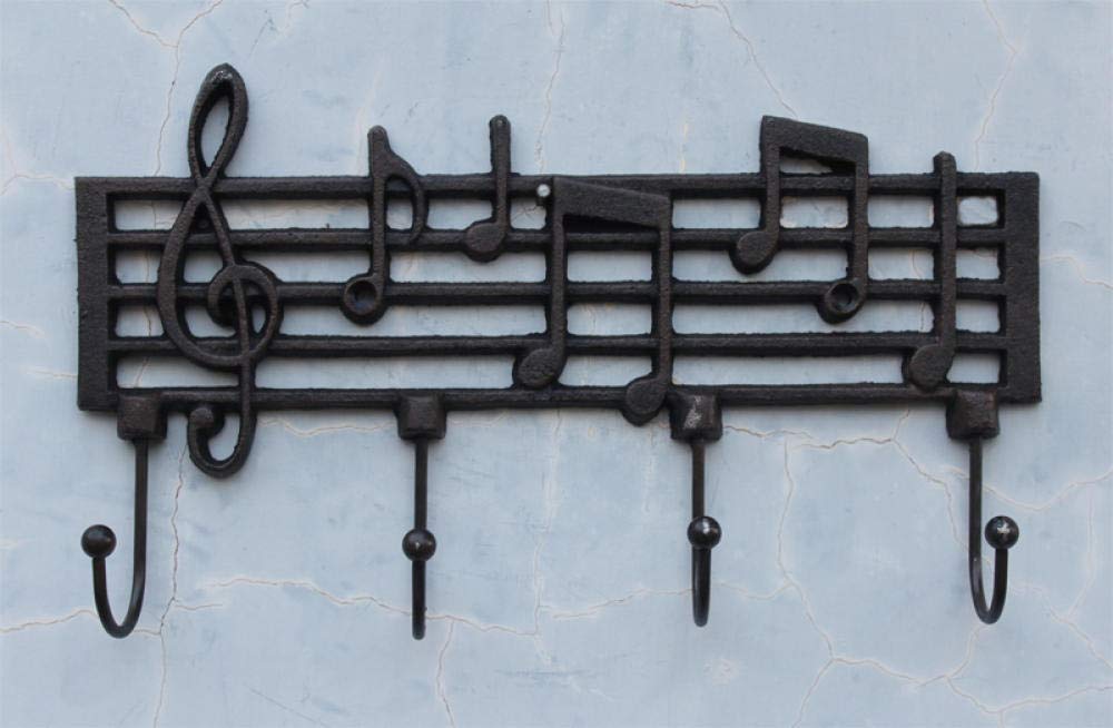Portemanteau mural en fonte rétro au design de musicien pour une déco élégante