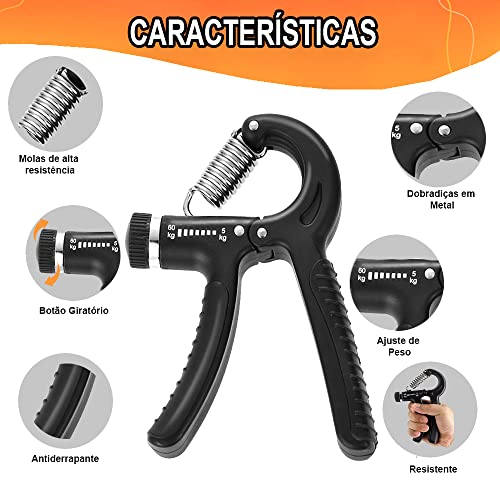 Hand Grip Mola Com Ajuste 5kg A 60kg Fisioterapia Fitness Exercicio Fortalece Mão e Antibraço Flexor