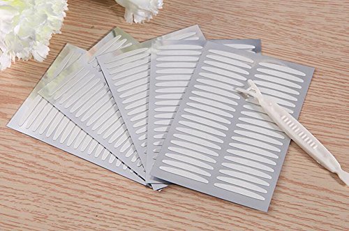 100Pairs (200PCS) Moon Shaped natürliche unsichtbare Doppelseitige Eyelid Tape Strips Aufkleber mit Kunststoff Y Gabel-Self-Adhesive Instant Eye Lift Strips