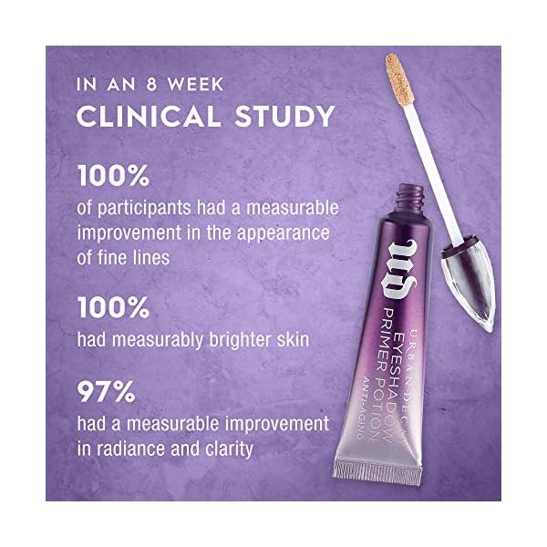 Urban-Decay-Anti-Aging-Eyeshadow-Primer-Potion-Brightening-Eye-Primer-Reduces-the-Appearance-of-Fine-Lines-Great-for-Mature-Crepey-Eyelids-Lasts-All-Day-033-fl-oz Urban Decay Anti-Aging Eyeshadow Primer Potion, Nude Eye Primer, Improves Look of Fine Lines & Texture, Smooths & Preps Eyelid Base for Vibrant Color, Crease-free Eye Makeup Looks, Vegan