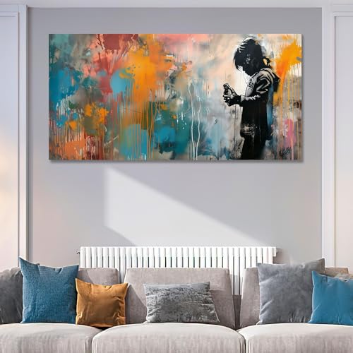 Póster de pared abstracto de Banksy en lienzo de 30x60 cm para decorar oficinas creativas 2
