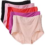 CS&BEAUTY Women's Premium Cotton Lace Hi Cut Panty Underwear,3 Pack,L/XL (M, Red)