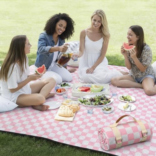 Nuanchu Checkered Picnic Blanket Extra Large...