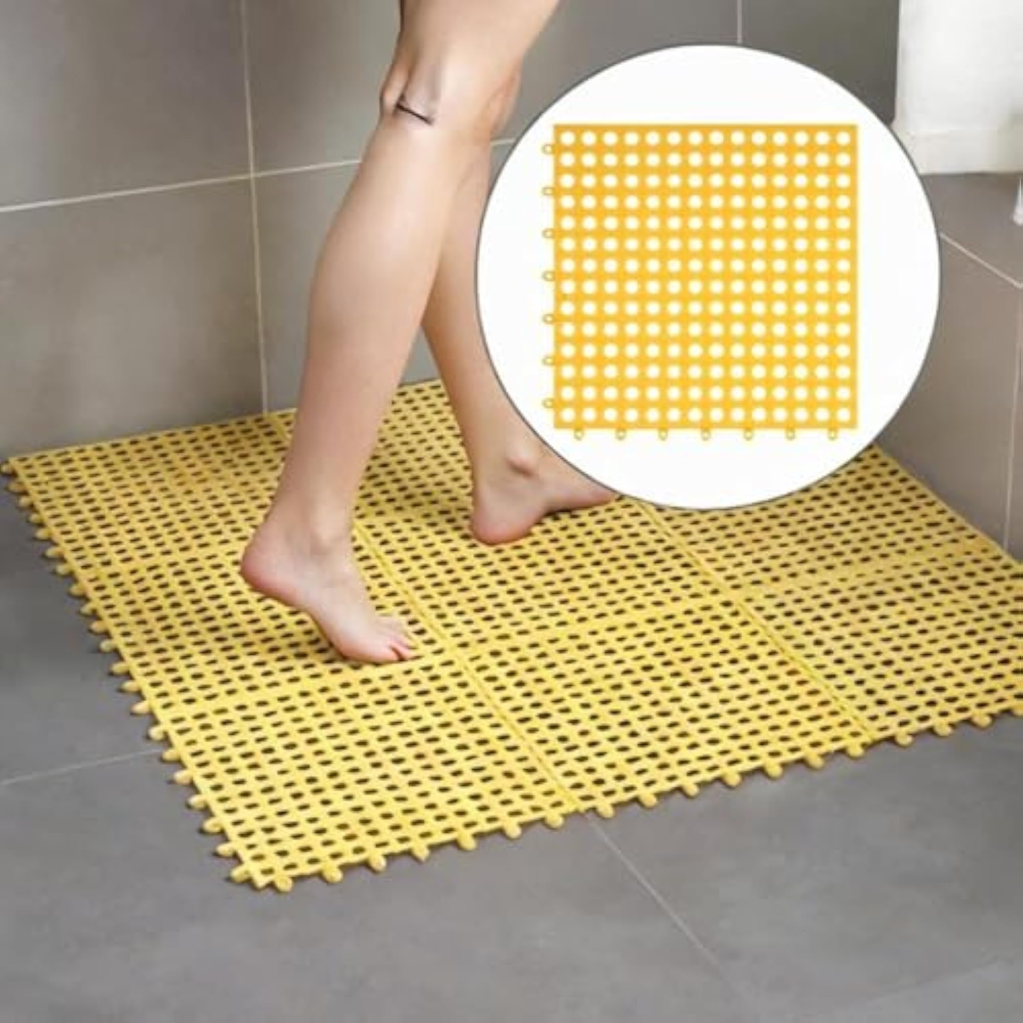 Versatile Non-Slip Bath Mat Cushion, Yellow