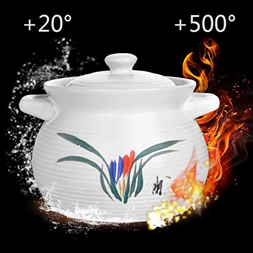 Terakotowy garnek do zapiekanek, terakotowy garnek do gulaszu gliniany garnek ceramiczny garnek - zielony i zdrowy, trwały, nie blaknie i nie starzeje się-A_pojemność 2,8 l