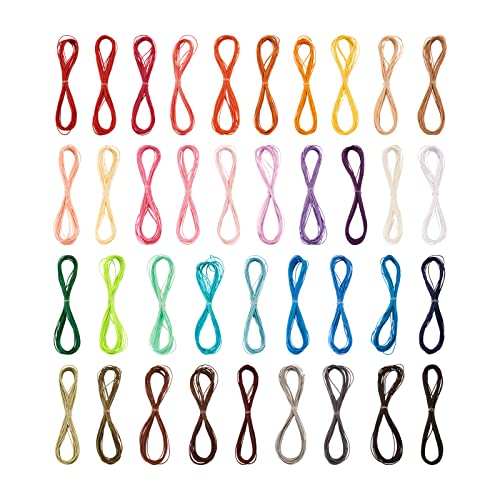 Craftdady 190 metros 38 colores 0,5 mm cordón encerado poliéster rebordear hilo cuerda anudar para DIY macramé artesanía joyería pulsera collar Cover