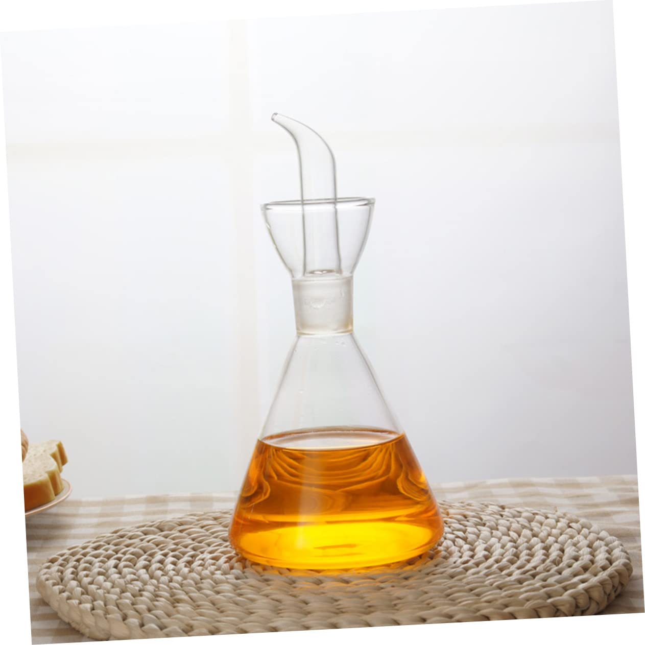 Dispenser Per Olio in Bottiglia Di Vetro Con Beccuccio Antigoccia Per Versare Olio D'oliva e Condimenti Senza Aloni