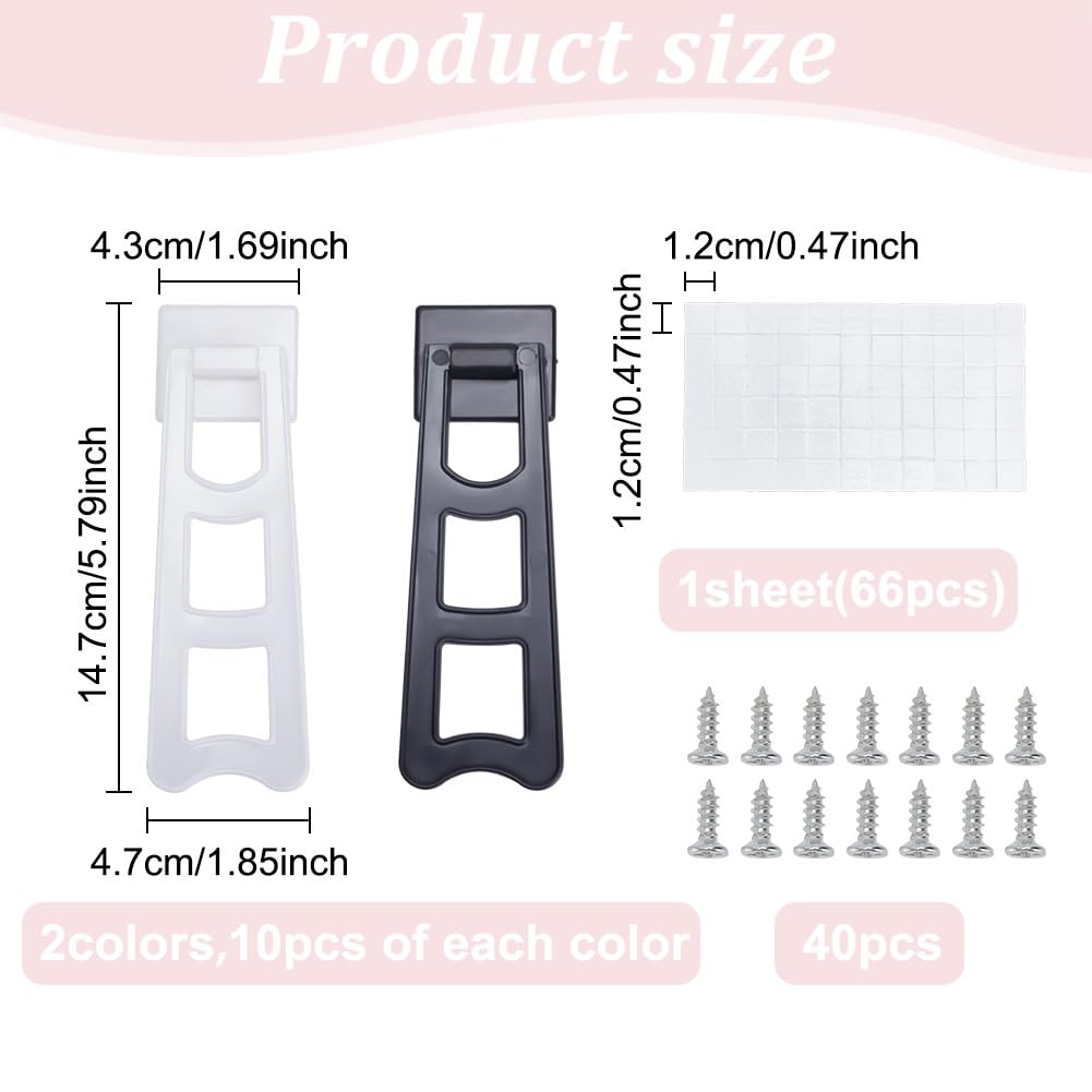 Kit Riparazione Cornici FREEBLOSS 20 Pezzi: Cavalletti Posteriori Con Viti E Biadesivo Per Foto E Quadri - 2