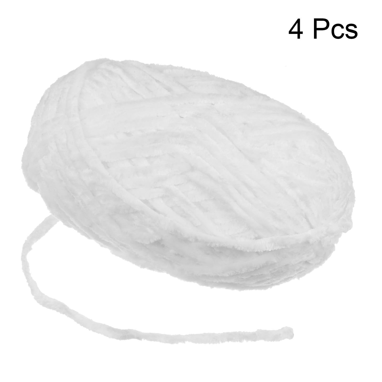 QUARKZMAN 4pz Filato di Velluto Morbido 4x100g/14.1oz 347iarde Bianco