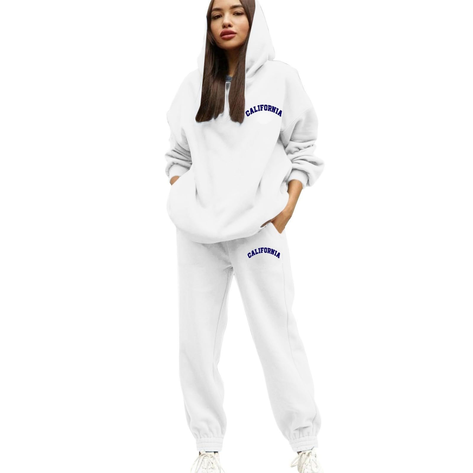 Ensemble De Sport Femme - Manches Longues Automne Hiver Tracksuit Sport Fitness Décontracté Sportswear Léger Coton Tenue 2 Pièces Souple Classique Ensemble Jogging Confortable Elastique Sweat+Pantalon