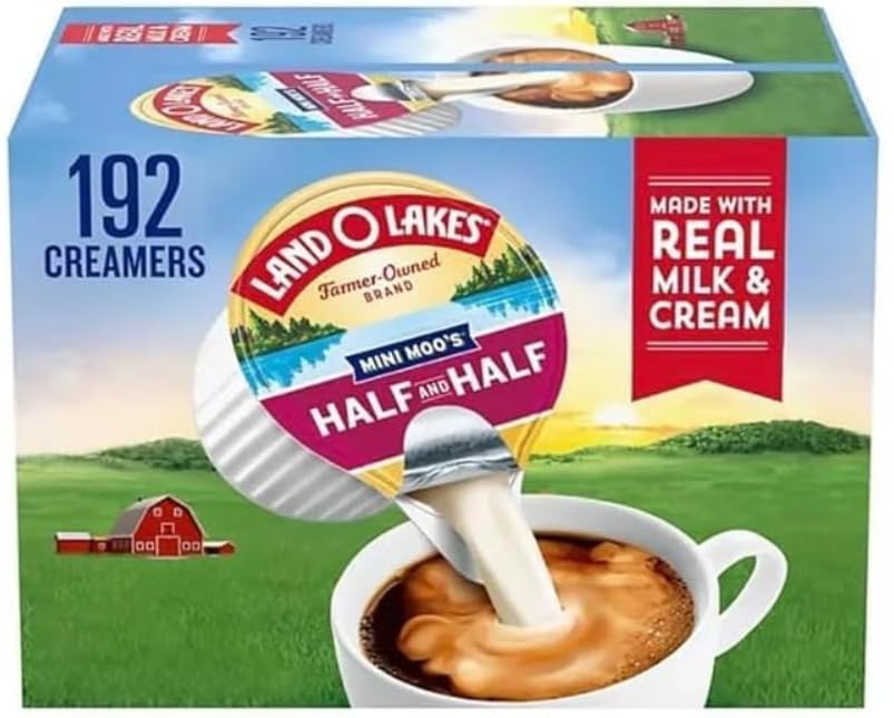 Land O'Lake's Mini Moos Liquid Coffee Creamer Singles, Half and Half, 0.30 fl oz, 192 ct