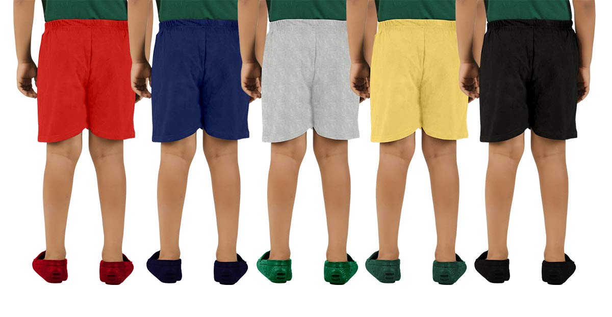 NammaBaby Boy's Regular fit Cotton Shorts (Pack of 5) (12-18 Months, Multicolor)