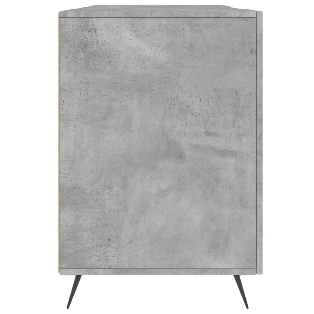 Scrivania grigio cemento, 140 x 50 x 75 cm, in legno con 4 scomparti, scrivania da ufficio per casa, studio, computer, laptop e ordine in piccoli spazi