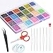 Produktbild 28800 Stücke Glas Perlen Set, 24 Farben Glasperle, Mini Schmuck Perlen mit 6 Stücke Einfädler und 24m Schmuckfaden für Schmuckherstellung, Armband, Halskette DIY