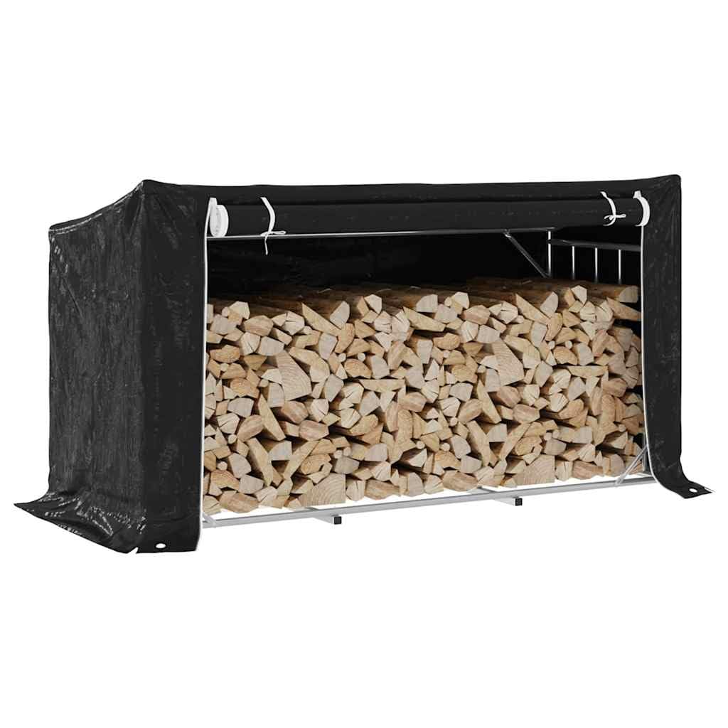 Estantería para leña de acero galvanizado con protección contra la lluvia, 200,5 x 80,5 x 110,5 cm, para guardar leña y leña exterior, con cubierta impermeable