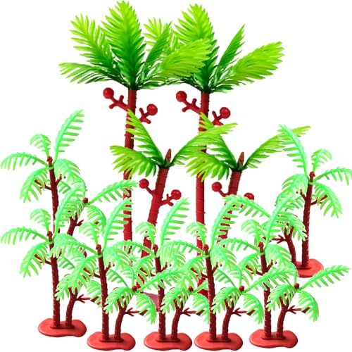 16pcs Palm Tree Decor,Palm Tree Cake Topper,Coconut Tree Cake Decoration,Palm Tree Party...