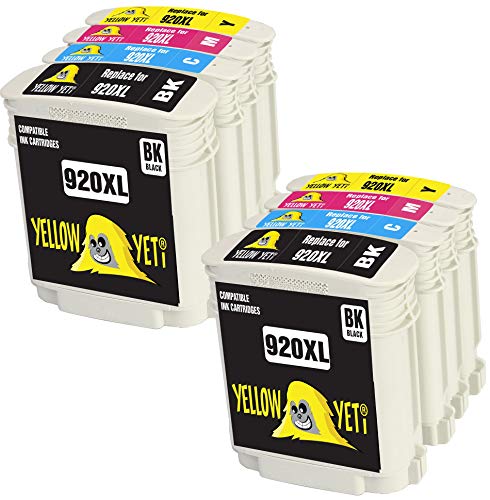 Yellow Yeti Reemplazo para HP 920 920XL Cartuchos de Tinta compatibles con HP OfficeJet 6000 6500 6500A 7000 7500A (2 Negro + 2 Cian + 2 Magenta + 2 Amarillo)