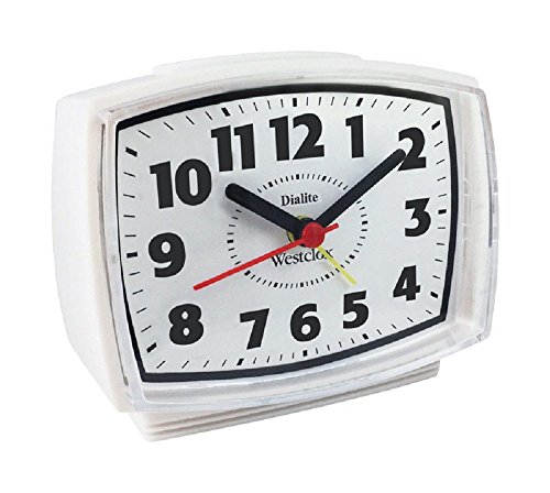 Westclox 22192 Electric Alarm Clock with Constant Lighted Dial, White