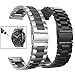 Valkit Compatible Gear S3 Frontier/Classic Watch Bands, 22mm Stainless Steel Solid Wrist Band Metal Strap Business Bracelet +Screen Protector Replacement for Gear S3 Frontier/Classic/Galaxy Watch 46mm
