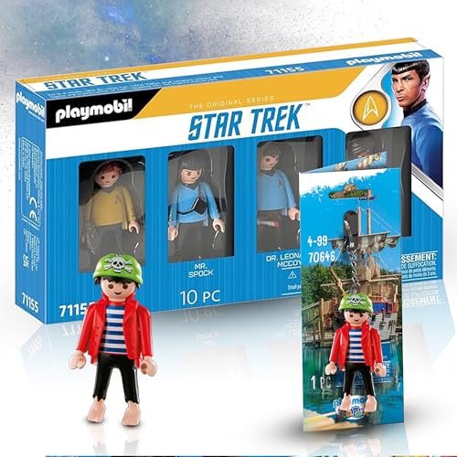 PLAYMOBIL 70646 Llavero pirata 'Rico 71155 Star Trek Figuras Set – dúo aventurero para los amantes de los piratas y mundos de ciencia ficción