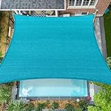 Coumavin 8'x8' Sun Shade Sail Rectangle Outdoor UV Block Square Canopy Sunshade Cover for Backyard Porch Pergola Deck Garden Patio, Turquoise