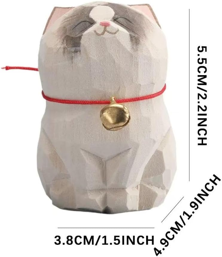 Handcrafted Wooden Ragdoll Cat Figurine – 2.2" Small Carved Cat Statue – Rustic Wood Mini Ragdoll Cat Sculpture – Cute Home Décor Gift for Cat Lovers & Collectors - Image 6