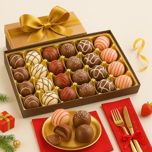 Image of WINNI - Premium 24 Pcs Truffle Chocolates Gift Pack | Belgian Dark Chocolates Gift | Handmade Celebration Chocolate Gift Box For Birthday, Anniversary, Valentine's Day, Partner, Couple, Girlfriend, Boyfriend, Girls, Boys, Students, Kids | Imported Chocolates | Chocolate Bouquet | Rakhi Gift | Return Gift Hamper