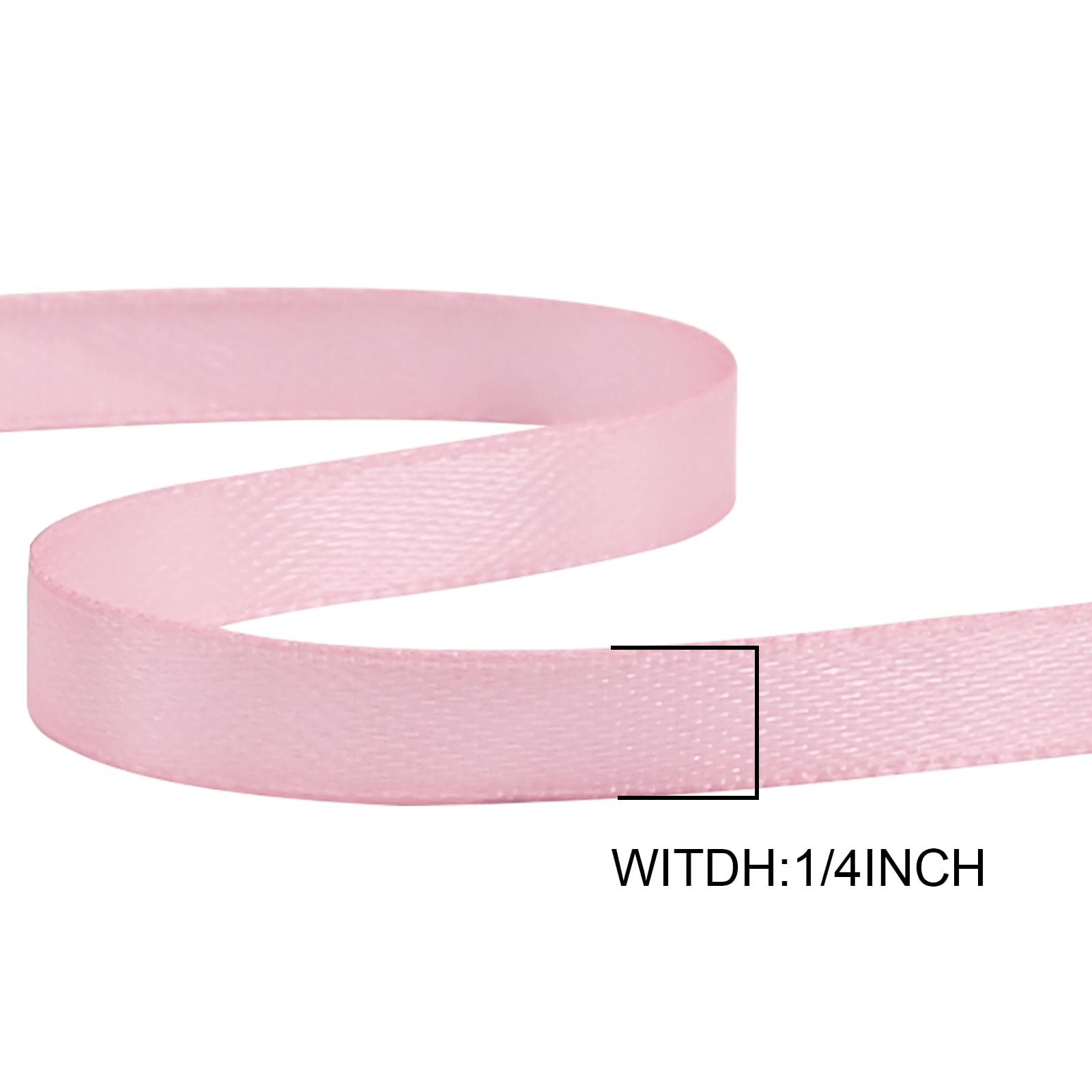 GTYBOVA 1/4 Inch x 100 Yards Double Face Pink Satin Ribbon 100% Polyester Multiple Colors Available Ideal for Gift Wrapping Crafts Wedding Decor
