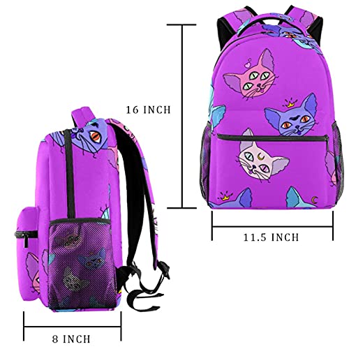 Mochila escolar rosa juvenil con fundas dobles de botellas para ordenador portátil 2