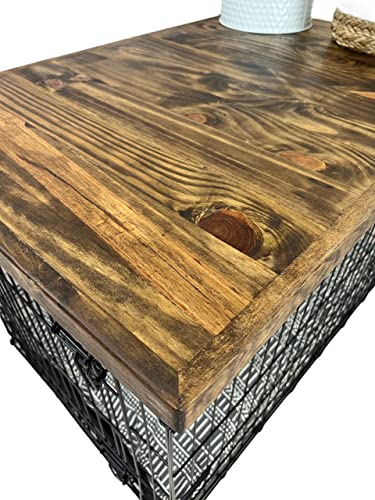 Handmade Wood kennel topper with safety lip, crate topper, Provincial stain, (19 x 30) Handmade Wood kennel topper with safety lip, crate topper, Provincial stain, (19 x 30)