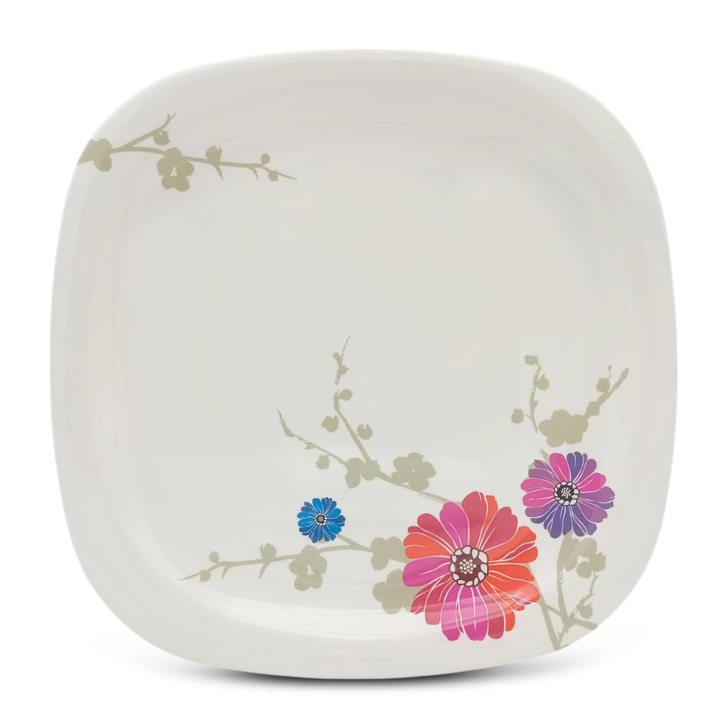 Superware | Pure Melamine | Buffet Plate Set - Barberto Daisy 12.5” (6 nos.) | Stain Free, Glazed Finish 1