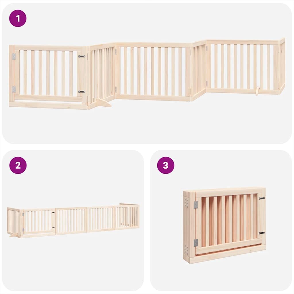Grille de séparation pliable pour chien, 480 cm, avec porte, en bois de peuplier, avec porte, 480 cm, pour animaux de compagnie