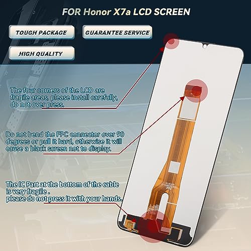 RongZy Screen Replacement for Huawei Honor x7A 2023 LCD Touch Screen Digitizer Assembly for Huawei Honor x7A 2023 Display Replacement with Kit(Black) - Image 2
