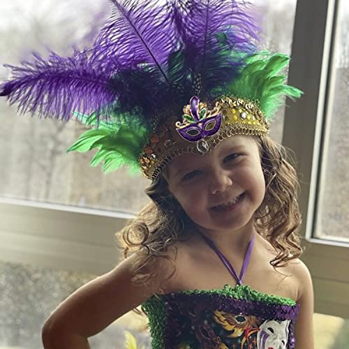 Image of Mardi Gras Brooches for Women 5 Pcs Glitter Mask Fleur-De-Lis Mask Skull Jester Feather Hat MARDI GRAS Crown Brooch Pins Bulk Festival Carnival Parade Party Brooches Accessories Gift for Mardi Gras Holiday Costume Decoration