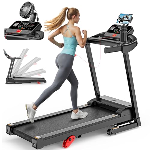 Image of Folding Treadmill 400 lbs Capacity for Home, Incline Treadmill for Exercising, 15% Auto Incline or 6% Manual Incline, 7.5MPH or 10MPH, 16'' or 18'' Wide Belt, 71 Programs, Brushless Fan & Knee Support