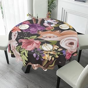Jungle Animal Illustratie Ronde Tafelkleed 60 Inch Wasbaar Polyester Tafelhoes voor Keuken Party Koffiebar Eettafel Decoratie