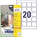 Produktbild AVERY Zweckform L7121-25 Quadratische Etiketten (500 Klebeetiketten, 45x45mm auf A4, QR Code Aufkleber zum Bedrucken, selbstklebend, permanent haftende QR Code Etiketten) 25 Blatt, weiß