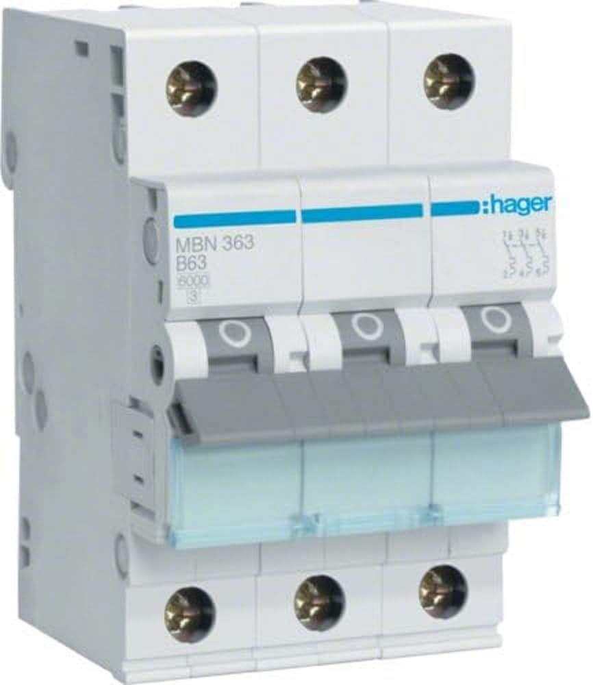 Hager MBN363 Leitungsschutzschalter, 3-polig, 6kA, B-63A, 3M