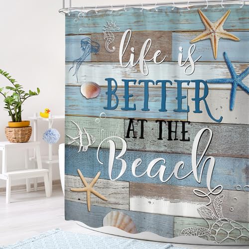 Cinbloo Shower Curtain 60Wx72H Bathroom Accessories Decor with 12 Hooks - Image 2