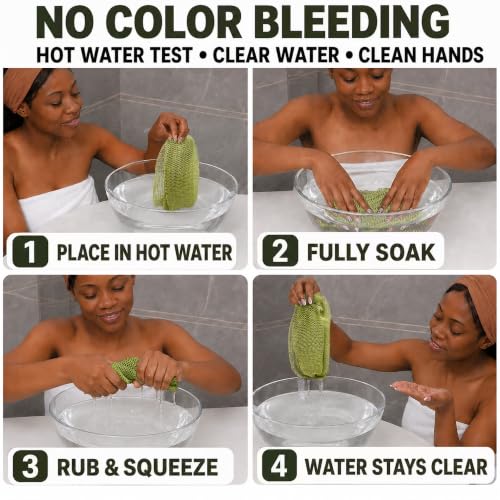SubSahara African Net Sponge, 2 Pack 45-Inch Exfoliating Bath Scrubber