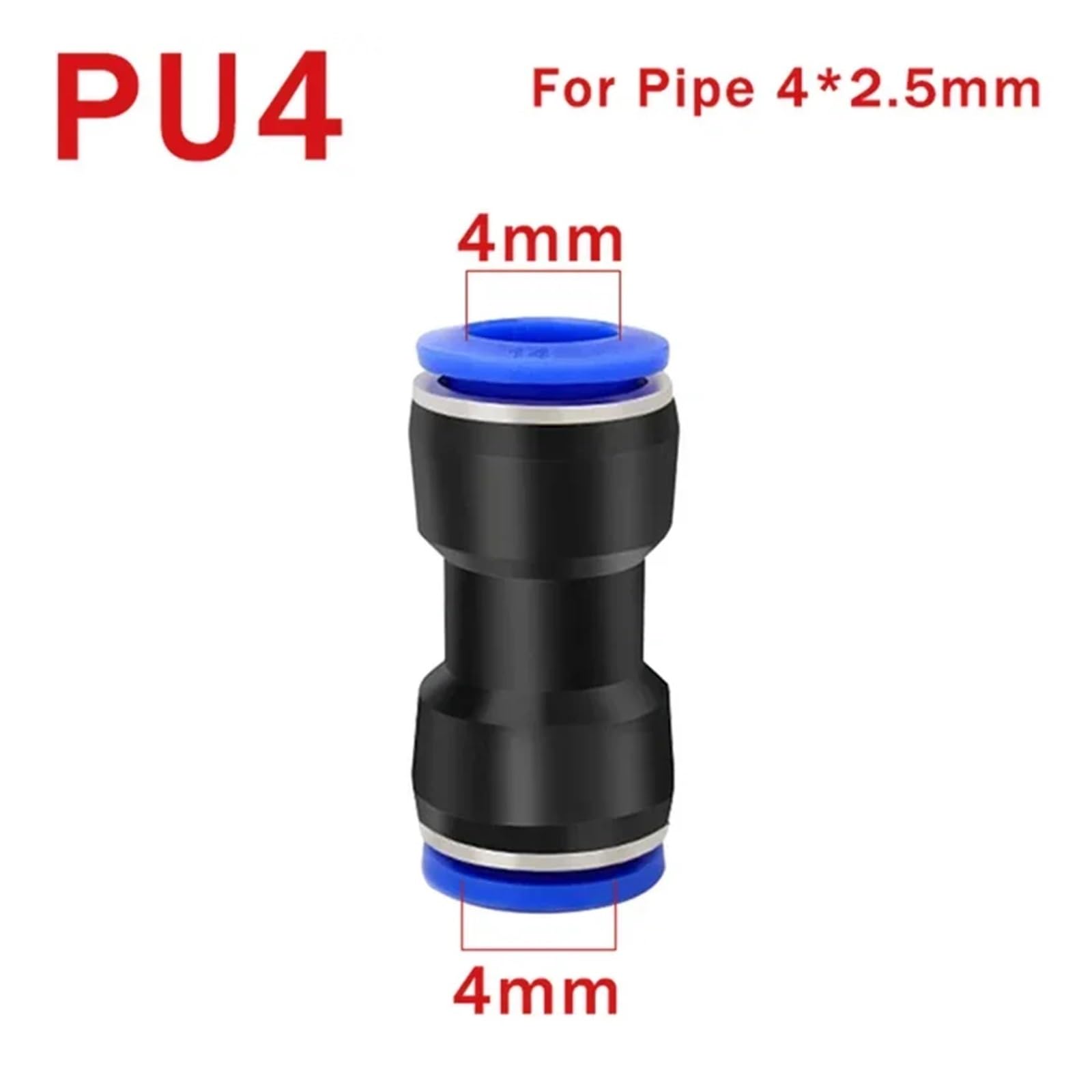 TaoHHU Conectores neumáticos de poliuretano de 4 mm, 6 mm, 8 mm, 10/12/14 mm y 16 mm, conectores de plástico PG for manguera de aire y agua, conectores rápidos de gas rectos a presión.(PU-4,500 PCS)