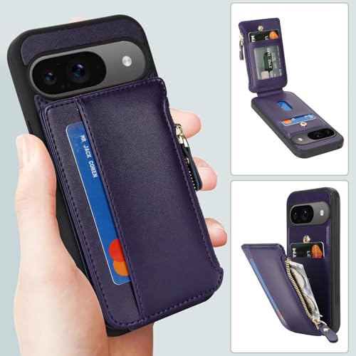 Image of Cavor for Google Pixel 9 /9 Pro Case Wallet with Card Holder, Purple
