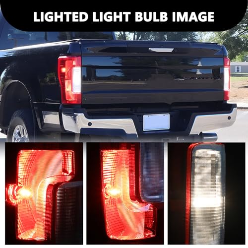 Image of Aosky Halogen Tail Light Assembly Compatible with 2017-2019 Ford F250 F350 Super Duty without Blind Spot Rear Taillight Brake Signal Lamp with Bulbs LH (Left Driver Side)