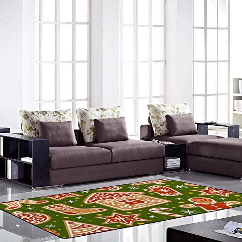 Tapis de Noël pain d'épices vert grand format pour protéger le sol du sapin - 4