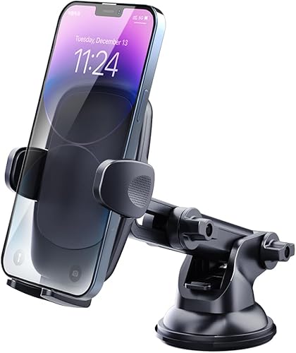 DEERLAMN Soporte de teléfono para automóvil, succión más fuerte mejorada Soporte de teléfono celular para tablero y parabrisas, soporte universal